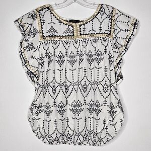 J. Crew embroidered, eyelet blouse